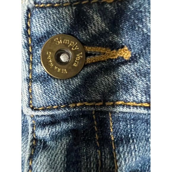 Simply Vera Vera Wang Womens Straight Leg Jeans Medium Wash Distressed Size 6 - Picture 7 of 16